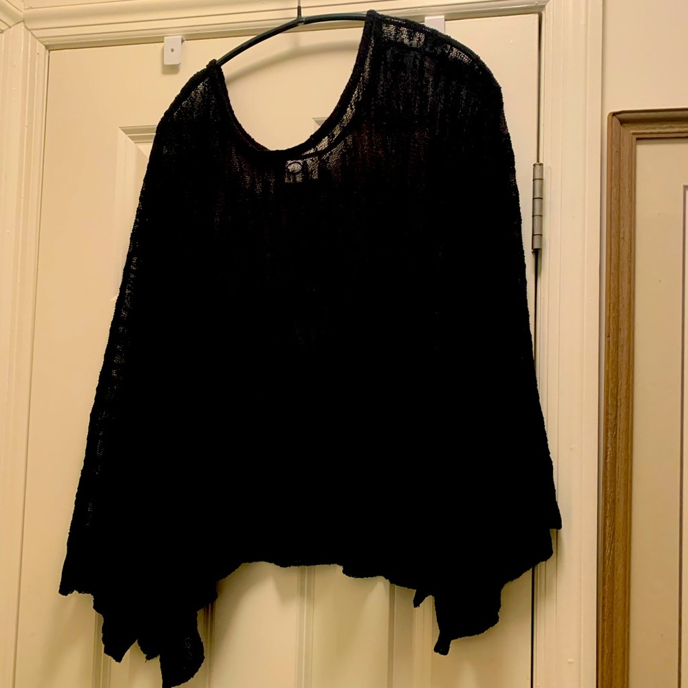 Bat Sleeve One Size Sheer Black cover sweater, NWOT